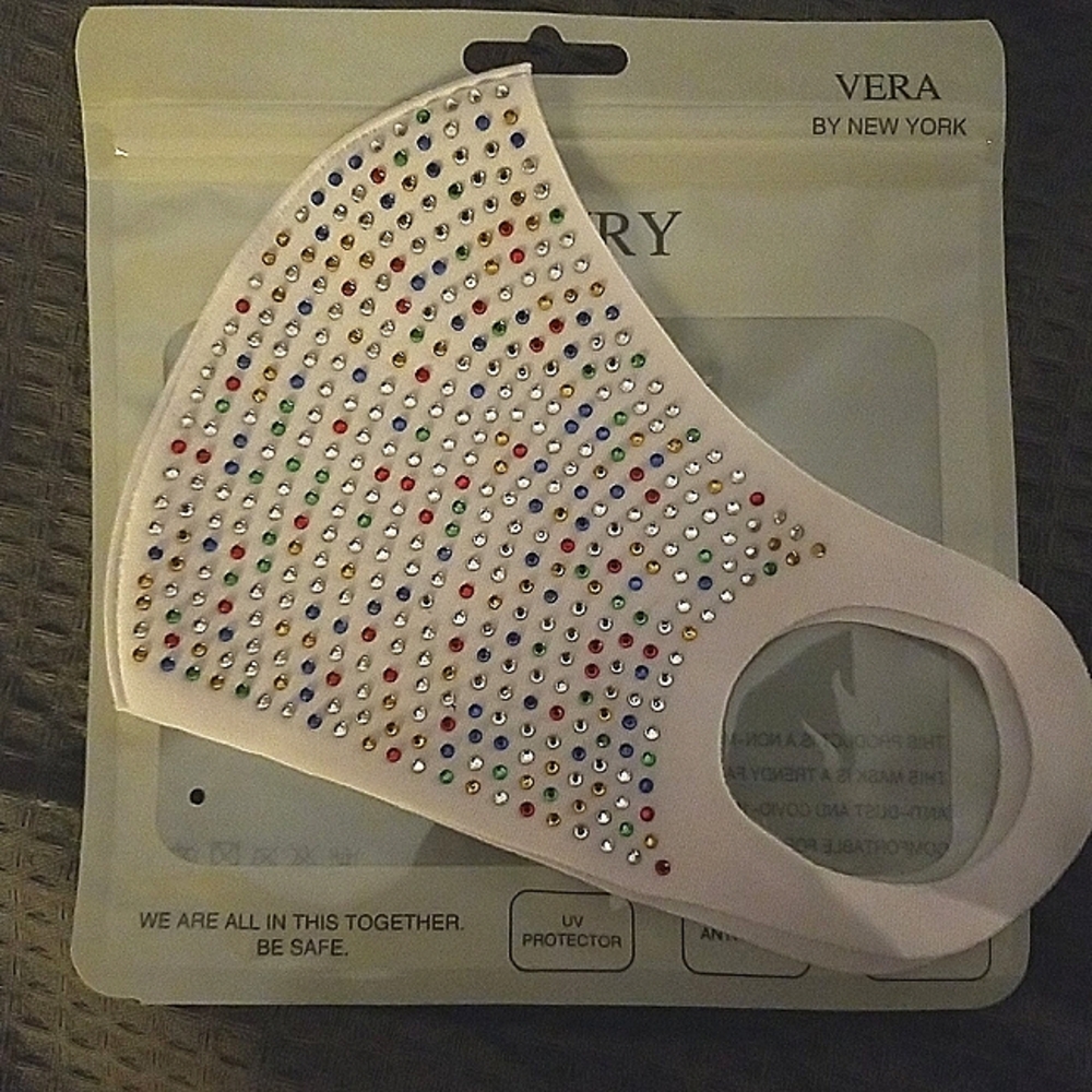 Vera by New York Luxury Face Covers 2- 1 Black bling & 1 White bling